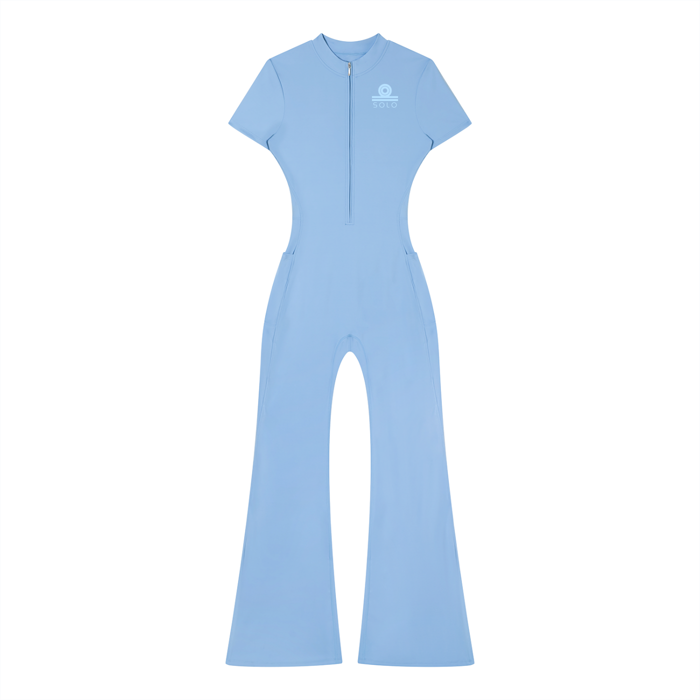 Women’s Tight Flared Leg Quarter-Zip Jumpsuit
