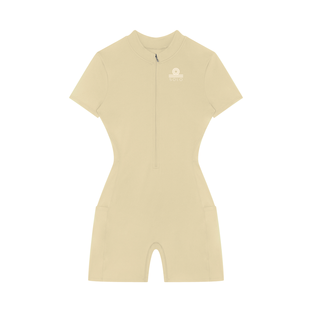 Women's Quarter-Zip Short Sleeve Romper
