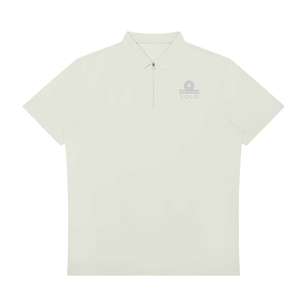 Men's Quarter-Zip Performance Polo - Light Grey