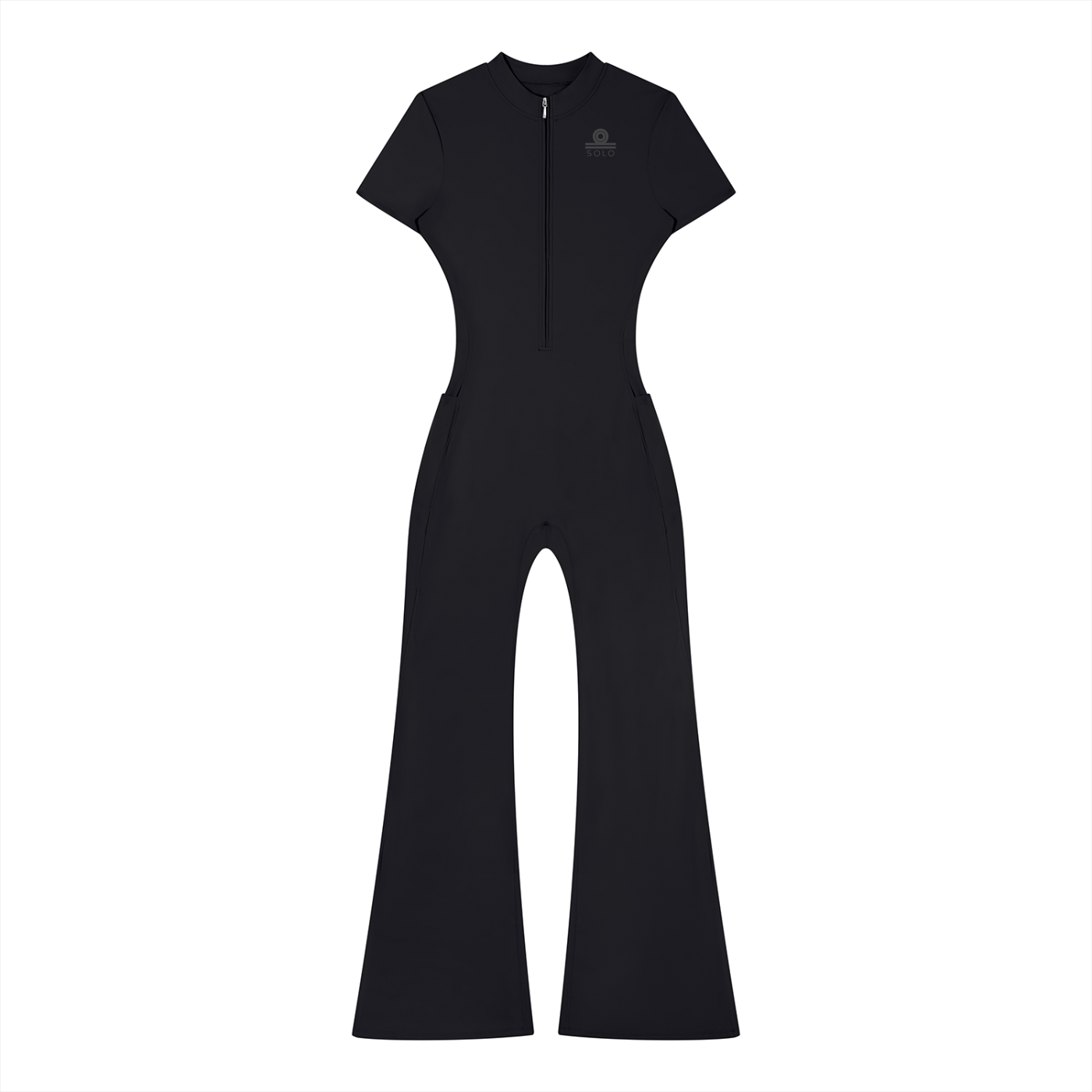Women’s Tight Flared Leg Quarter-Zip Jumpsuit
