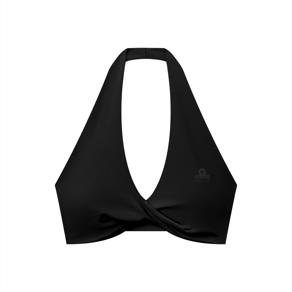 Women's Pleated Halter Sports Bra