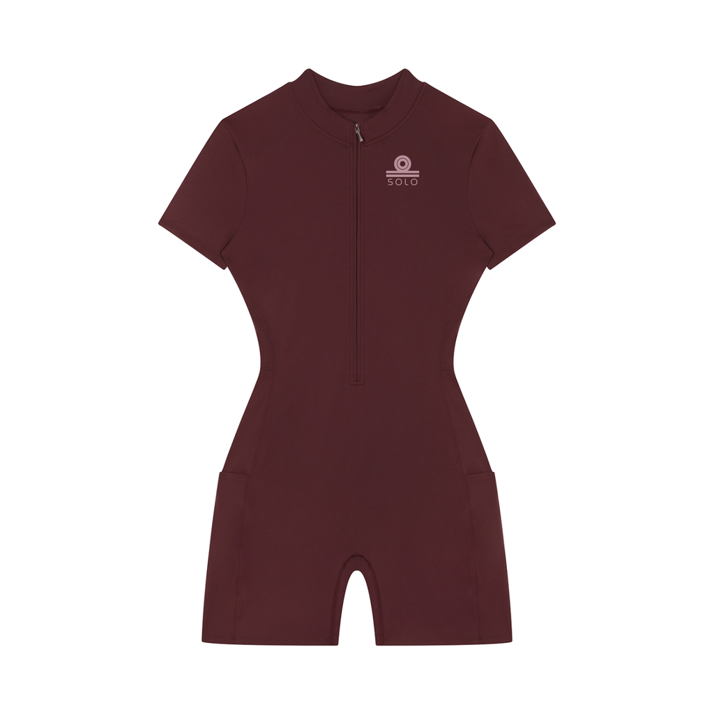 Women's Quarter-Zip Short Sleeve Romper