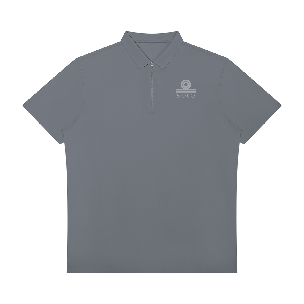 Men's Quarter-Zip Performance Polo - Grey Blue
