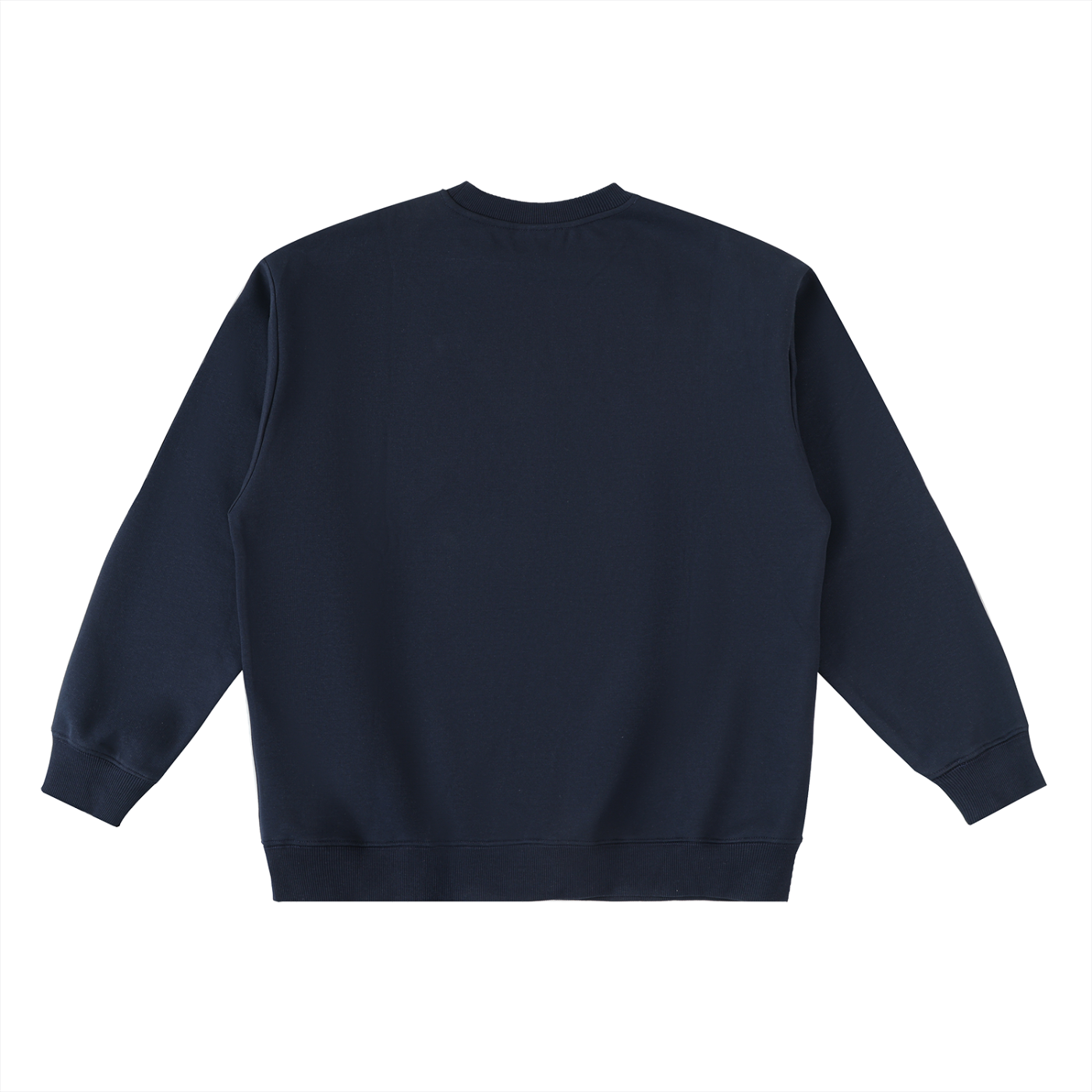 Oversized Crewneck Sweatshirt - Navy Blue/White