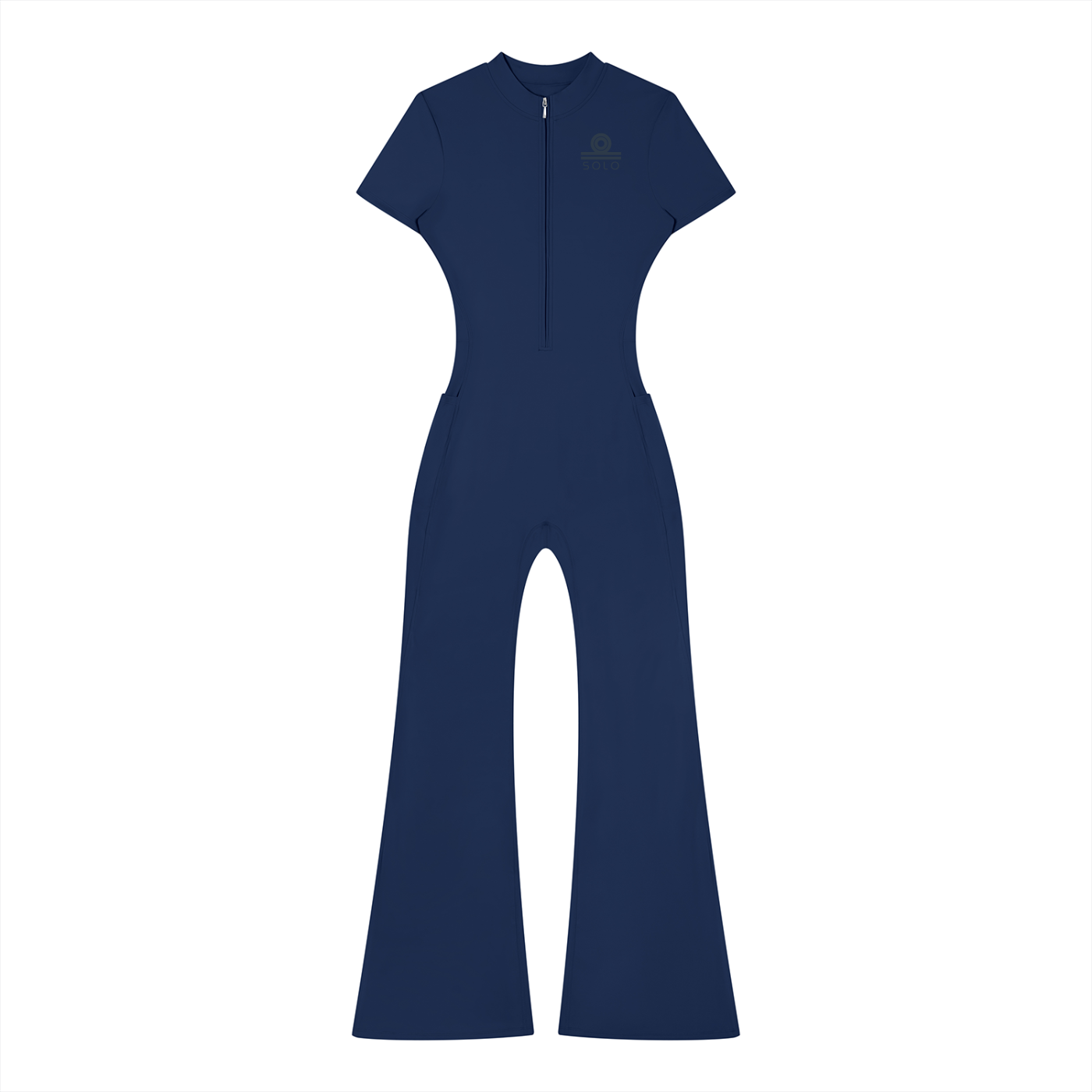 Women’s Tight Flared Leg Quarter-Zip Jumpsuit