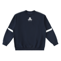 Oversized Crewneck Sweatshirt - Navy Blue/White