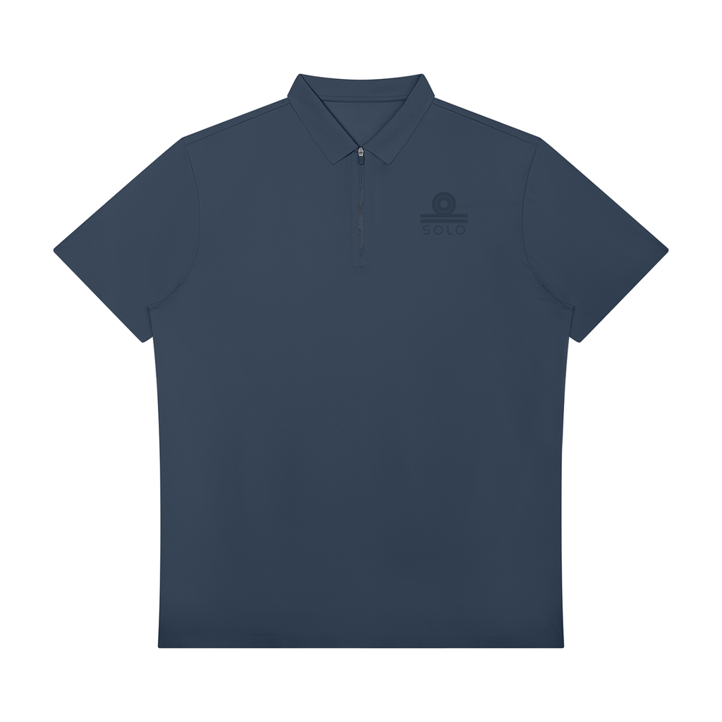 Men's Quarter-Zip Performance Polo - Navy Blue